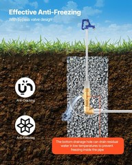 Reinforced Construction Yard Hydrant 3.22FT Stem 12in Depth Weatherproof