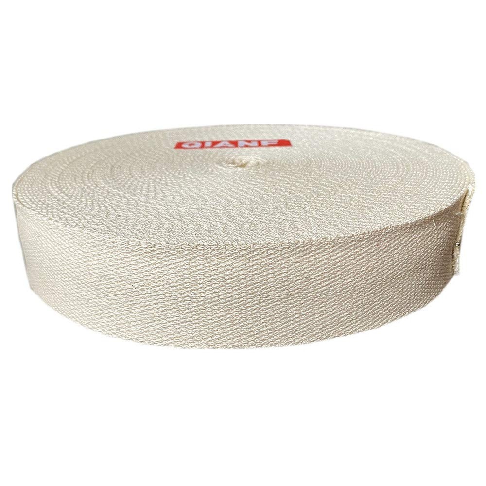 QIANF 1 Inch Natural Heavy Cotton Webbing 10 Yards for Bags Backpack Straps B…