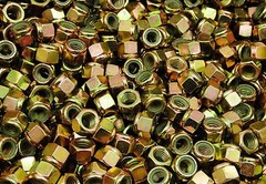 (100) Nyloc Grade 8/C Hex Locking Nuts 1/2-13 Yellow Zinc Plated Nylock
