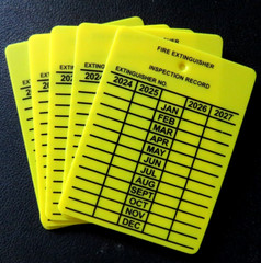 🔥🧯5-PLASTIC FIRE EXTINGUISHER 4-YEAR INSPECTION TAGS 2024-2025-2026-2027🔥🧯