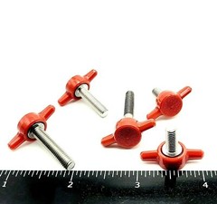 M5 Thumb Screw Bolts with Red Butterfly Tee Wing Finger Grip Knob 12mm – 30mm