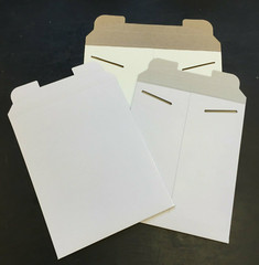 100 9 X11.5 White No Bend Paperboard Tab Lock Rigid Photo Document Mailer