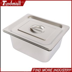 Findmall 2 Pack Hotel Pans 1/2 Size 6″ Deep Stainless Steel Steam Table with Lid