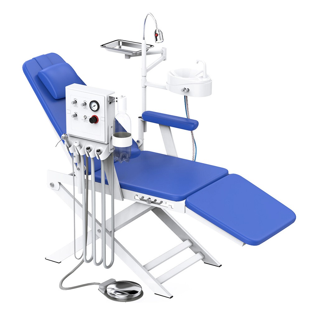 Dental Portable Mobile Folding Chair Air Turbine Unit/Low Speed Handpiece 4Holes