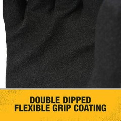 6 PAIR DeWalt Flexible Durable Nitrile Grip Palm Coated Lightweight Work Gloves