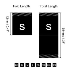 400 x Clothing Sewing Size Label XS/S/M/L/XL/XXL/3XL/4XL Embroidered Label Black