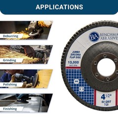 Benchmark 4.5″ x 7/8″ Zirconia Type 29 Flap Discs 10 Pack for Angle Grinder