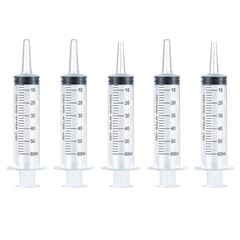 5x 60ml/2oz Plastic Syringe Sterile Plant Water Animal Feeder 60cc Slip Tip