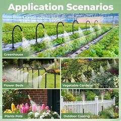 230FT Drip Irrigation Kit: 40 Nozzles, Adjustable Misting Sprinkler System