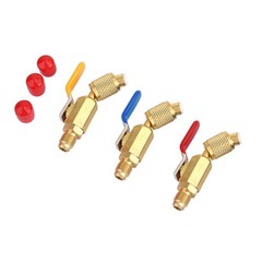 1/4″ SAE Angled Small Ball Valve 3PCS AC Refrigerant Charging Hoses