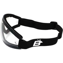 Birdz Eyewear Wing Skydiving & Sports Padded Riding Goggles Black Frame Clear