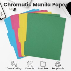 Vibrant Colored File Folders – 8 Pack 1/3 Cut Tabs for Efficient Organization