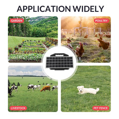 Portable 60 Miles Solar Electric Fence Charger for Livestock Horses Cattle Sheep
