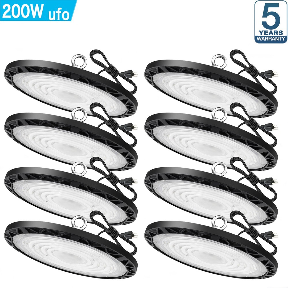 8 Pack 200W Led UFO High Bay Light Industrial Commercial Warehouse Shop Lights