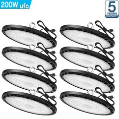 8 Pack 200W Led UFO High Bay Light Industrial Commercial Warehouse Shop Lights