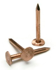 1″ Smooth Shank Solid Copper Roofing Nails 10 Gauge USA Made – Qty 50