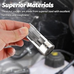 10-22mm Oxygen Sensor Tool Kit: 9Pcs Socket Wrench for Sensor Removal&Install
