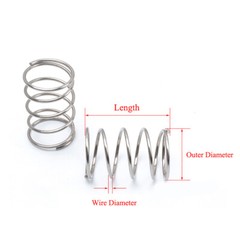 Wire Dia 0.2/0.3/0.4mm Compression Spring 304 Stainless Steel Pressure Springs
