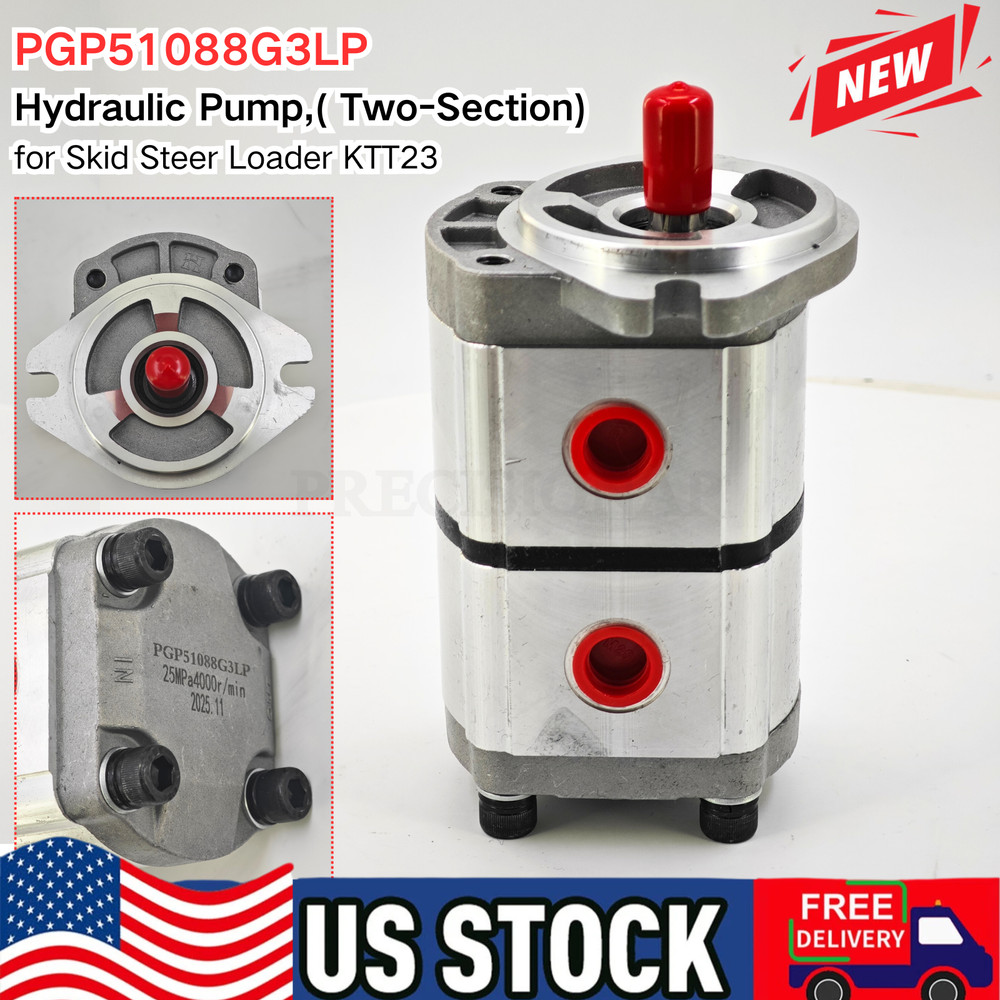 NEW Two-Section Hydraulic Gear Pump PGP51088G3LP for KTT23 Skid Steer Loader