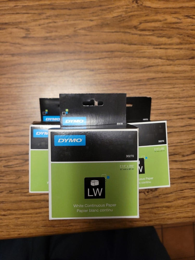 Lot of 3 Dymo 30270 LW Continuous roll 2-1/4 X 300ft 900ft Total