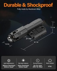 Mlok Picatinny Mounted 940nm IR Illuminator Flashlight Laser Combo Black