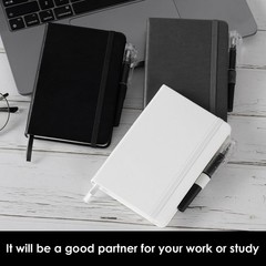 NIRMIRO Small Notebook Pocket Size Journal 3.7″ x 5.7″, 3 Pack, (White, Grey,…