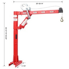 Hydraulic 1000LBS Pickup Truck Crane 360° Swivel Hoist Lift 38″-59″ for Factory