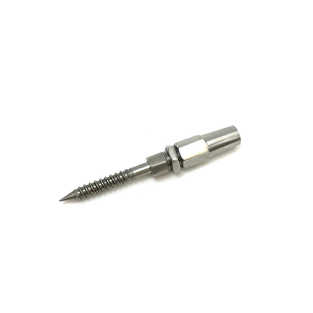 T316 SS Cable rail Swageless Lag Screw 1.5″ x 1/4″ RH Threaded for 1/8″ Cable