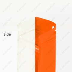 Multi-Size Clear Back Orange Front Glossy Mylar Flat Zip Lock Bag w/Euro Hole