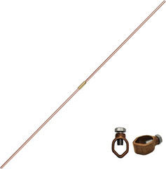 – 8Ft Ground Rod – UL Listed 5/8” Bonded Electrical Copper Grounding Bar for Si