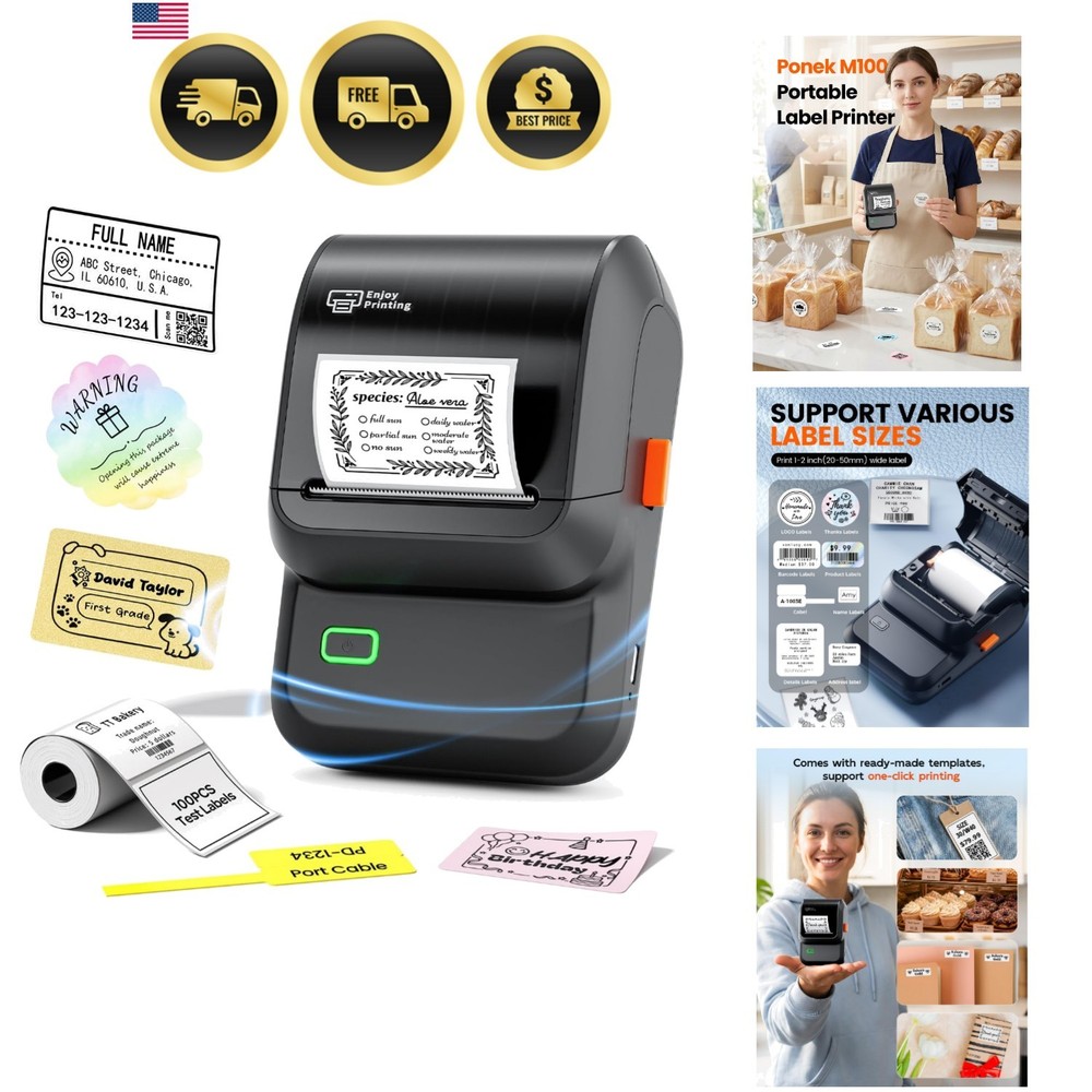 Label Maker Machine with Tape, M100 Address Barcode Label Printer, Versatile …