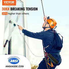 VEVOR Vertical Lifeline Assembly 0.55” x 100′ Fall Protection Rope 30 KN ANSI