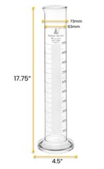 Eisco Labs 1000ml Graduated Cylinder, Class A, White Graduations, Round Base