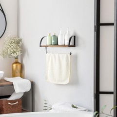 BTY Paper Towel Holder Wall Mount Farmhouse Wood Paper Towel Holder with Shel…