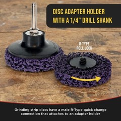 Dura-Gold 11 pc 3″ Diameter Abrasive Stripping Brush Wheel Set with Backing Pad