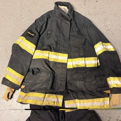 Firefighter Janesville Lion Apparel Turnout Bunker Coat 50 X 32S 2XL 2010 BLACK