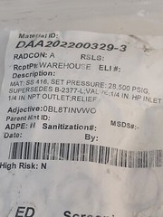 Unknown Pressure Relief Valve 1 Preset @ 28500 psi 1@ 5000 New b9