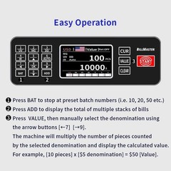 BillMaster BM6520 Money Counter Machine – Value Counting Cash Counter USD EUR CA