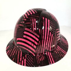 NEW FULL BRIM Hard Hat custom hydro dipped AMERICAN FLAG AMERICAN WOMAN EDITION