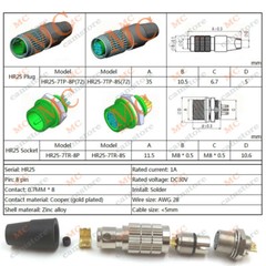 Hirose 8pin Connector HR25-7TP-8p for IO Power Trigger Cable GIGE AVT CCD Camera