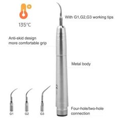 Dental Ultrasonic Air Scaler W/ 3 Tips Teeth Cleaning 2 Holes/4 Holes Handpiece