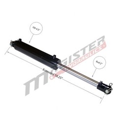 Hydraulic Cylinder Welded Double Acting 4″ Bore 24″ Stroke Clevis End 4×24 NEW