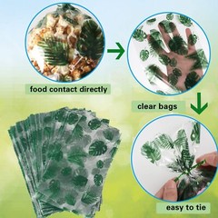 100 Pcs Clear Cellophane Treat Bags 6 X10 Inches Hawaiian Palm Leaf Cellophan…