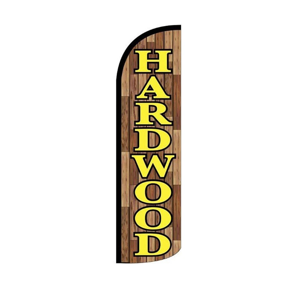 Hard Wood Swooper Flutter Windless Feather Flag | 3ft W x 11.5ft Tall