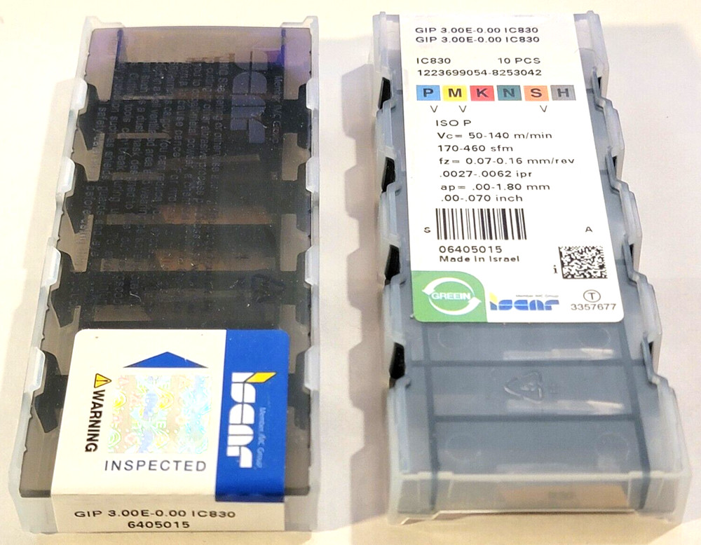 GIP 3.00E 0.00 IC830 ISCAR *** 10 INSERTS *** GENUINE FACTORY PACK ***