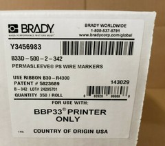 Brady B33 PermaSleeve Double-sided Wire Marking Sleeves labels B33D-500-2-342