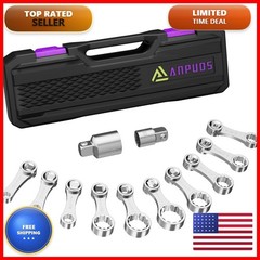 ANPUDS 12-Piece SAE 3/8″ Drive 12 Point Torque Adapter Set
