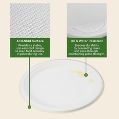 Klex 6″ Compostable Plates 1000 Pack Sugarcane Bagasse Round