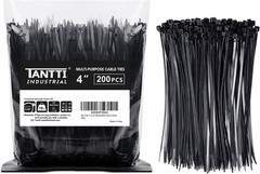 Zip Ties 4 Inch, Small Zip Ties with 18 Lb Tensile Strength, Black, 1000 Pack, b