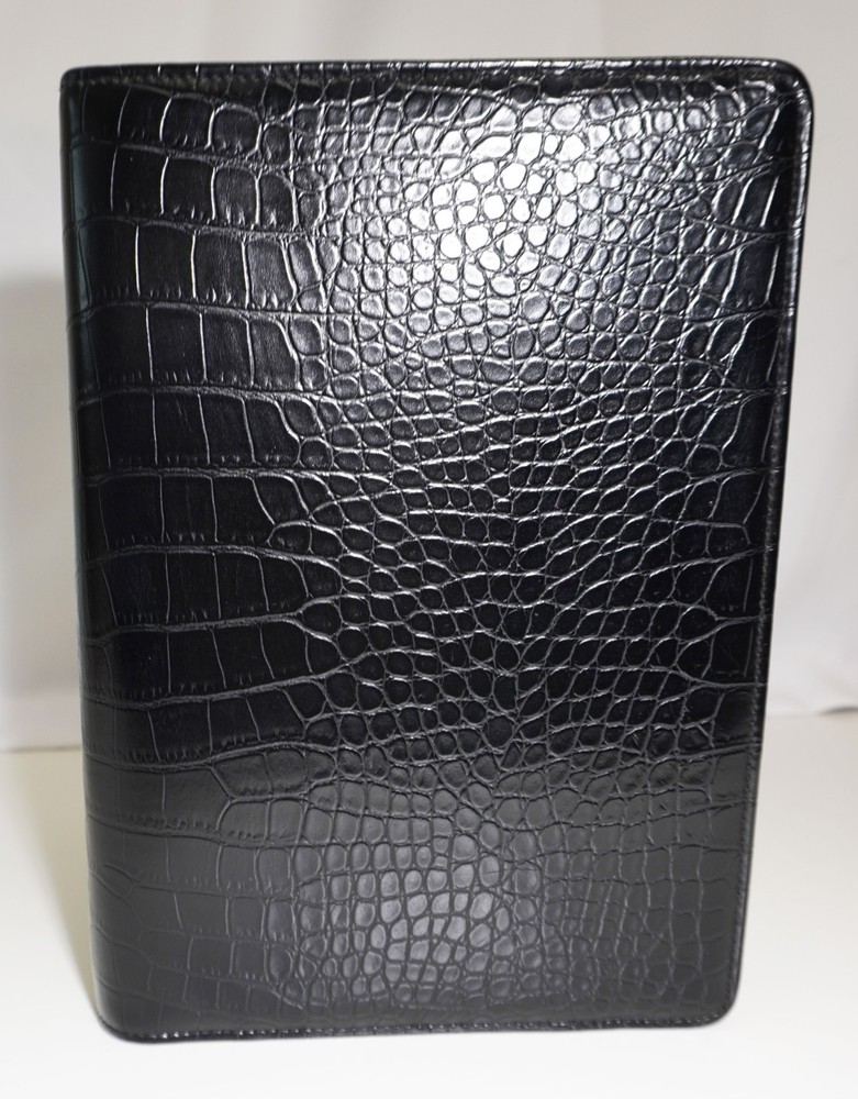 VTG Franklin Covey Day One Classic 7-Ring Planner Faux Alligator Leather Black